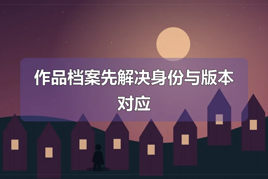 夜色小镇与屋舍，前景人物剪影，原创影视主题插画